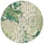 Green and Ivory Round Abstract Synthetic Area Rug