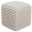 Natural Cotton Braided Square Pouf Ottoman