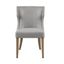 Elegant Light Grey Upholstered Wingback Dining Chair with Wood Legs