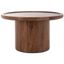 Transitional Dark Brown Round Wood Coffee Table - 28" Diameter