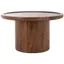 Transitional Dark Brown Round Wood Coffee Table - 28" Diameter