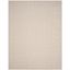 Ivory and Grey Handwoven Wool Cotton Area Rug, 10' x 14'