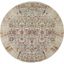 Vintage Kashan 6' Round Ivory Synthetic Easy-Care Rug