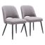 Gray Velvet Upholstered Side Chair with Metal Legs