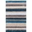 Handmade Tufted Striped Shag Round Rug in Blue Multi