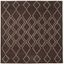 Ivory and Dark Grey Hand-Tufted Wool Square Area Rug