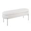 48" White Faux Leather Storage Bench with Chrome Legs