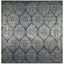 Elegant Navy/Silver Synthetic 9' Square Area Rug with Easy Care