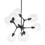 Coal and Clear Glass 9-Light Sputnik Chandelier