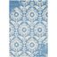 Ivory and Light Blue Hand-Tufted Wool Area Rug 4' x 6'