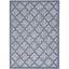 Denim Blue Trellis 4' x 6' Easy-Care Synthetic Rug