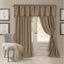 Taupe Jacquard Scroll Blackout Curtain Panel with Tassels