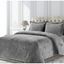 Queen Smoke Grey Velvet Flannel Bedspread Cover Set