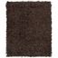 Dark Brown Hand-Knotted Leather Shag Area Rug