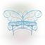 Charming Blue Metal Butterfly Garden Bench for Two