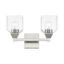 Brushed Nickel 2-Light Vanity Sconce with Clear Glass Shades