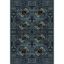 Rectangular Blue Synthetic Easy Care Area Rug