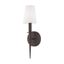 Bronze Direct Wired Electric Sconce with Opal White Glass Shade