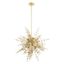 Circulo Satin Brass 6-Light Pendant Chandelier with Glass Discs