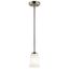 Brushed Nickel Mini Pendant with White Glass Shade