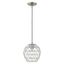 Brushed Nickel 1-Light LED Mini Globe Pendant for Indoor/Outdoor