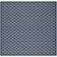 Navy & Beige 4' x 4' Square Reversible Synthetic Area Rug