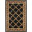 Black and Brown Floral Border 4' x 6' Synthetic Area Rug