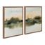 Tranquil Meadows Abstract Landscape Canvas Art Set in Gold Frame