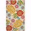 Ivory Multi Floral Hand-Hooked Synthetic Area Rug