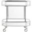 Silva Silver Mirrored 2-Tier Octagon Bar Cart with Casters