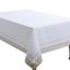 Beige Rectangular Fabric Tablecloth with Banded Border