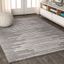 Bohemian Bliss Gray and Ivory Stripe 4' x 6' Synthetic Area Rug