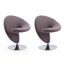 Set of 2 Gray Wool Swivel Accent Chairs with Metal Base