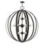 Modesto 16-Light Mid-Century Modern Globe Chandelier in Black Steel