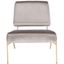 Romilly 32" Slipper Accent Chair in Gray Velvet and Gold Metal