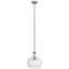 Riviera Vintage-Inspired Clear Glass Globe Pendant with Brushed Nickel Finish