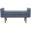 Henri Mid-Century Navy Linen Walnut Bench