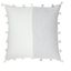 Light Grey and White Linen Pillow with Tassels, 20x20