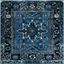 Handmade Blue Synthetic Square Oriental Area Rug, 3' x 3'