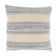 Classic Blue and Beige Striped Cotton Throw Pillow Cover, 20"x20"