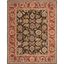 Hand-Tufted Dark Olive and Red Wool Area Rug