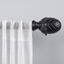 Matte Black Adjustable Curtain Rod with Acorn Finials