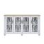 Festivo 63" Grayish-White Wood and Glass Sideboard Cabinet