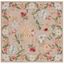 Beige Floral Hand-Knotted Wool Square Area Rug