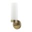 Antique Brass Outdoor Dimmable Wall Sconce with Satin Opal White Glass