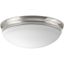 Brushed Nickel 11" LED Flush Mount with Etched Glass Shade