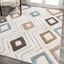 Ivory Geometric Flat Woven Reversible 4' x 6' Synthetic Rug