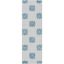 Ivory and Light Blue Hand-Tufted Wool Runner Rug