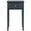 Transitional Dark Teal Pine and Metal Nightstand with Storage Drawer