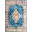 Blue and Ivory Rectangular Synthetic 4' x 6' Area Rug